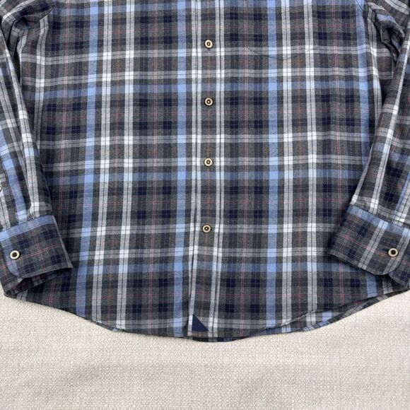 UNTUCKit Men's Gray Blue Plaid Long Sleeve Cotton Button Front Shirt - Picture 4 of 16